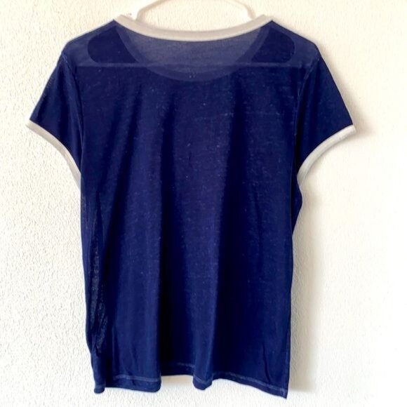 American Eagle Outfitters Sheer Short SleeDark Navy Blue Sheer T Shirt Size Larg - Picture 6 of 11
